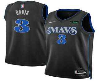 Men%27s Dallas Mavericks #3 Anthony Davis Black 2025 City Edition Stitched Jersey Dzhi